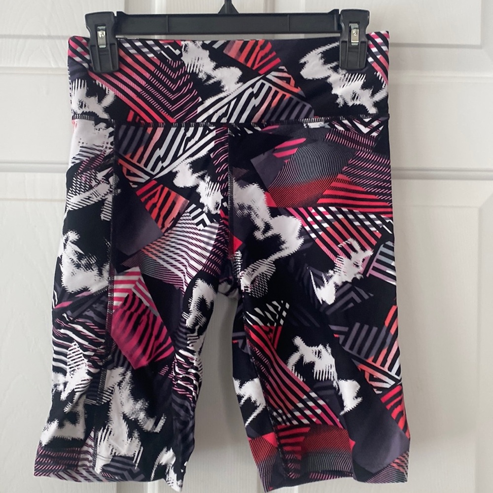 Calvin Klein Geometric Print Biker Shorts with side pockets